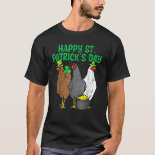 Camiseta Feliz Dia de São Patrício Galinha Engraçada Animai