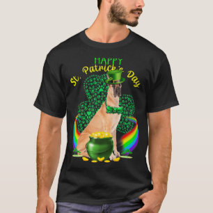 Camiseta Feliz Dia de São Patrício Grande Danês Chapéu de L