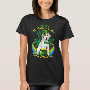 Camiseta Feliz Dia de São Patrício Labrador Leprechaun Hat 
