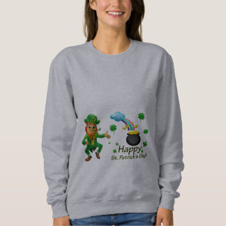 Camiseta Feliz Dia de São Patrício Leprechaun Arco-íris