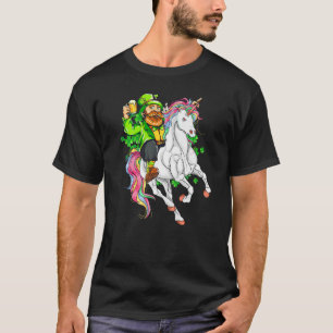 Camiseta Feliz Dia de São Patrício Leprechaun no Unicorn