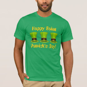Camiseta Feliz Dia de São Patrício Leprechaun Tophat