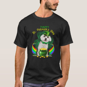 Camiseta Feliz Dia de São Patrício Maltês Leprechaun Hat Sh