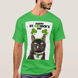 Camiseta Feliz Dia de São Patrício para qualquer gato na ba