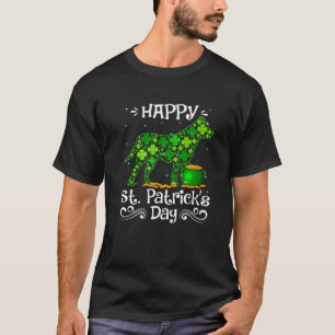 Camiseta Feliz Dia de São Patrício Pitbull Dogs Shamrock 