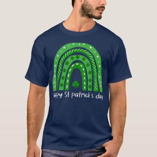Camiseta Feliz Dia de São Patrício Rainbow Lucky Leopard Sh