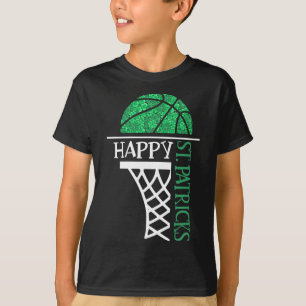 Camiseta Feliz Dia de São Patrício Shamrock jogador de basq