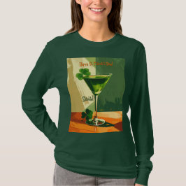 Camiseta Feliz Dia de São Patrício Shamrock Martini