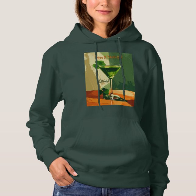 Camiseta Feliz Dia de São Patrício Shamrock Martini (Frente)