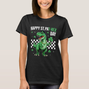 Camiseta Feliz Dia de São Patrício T-rex Meninos Dinossauro