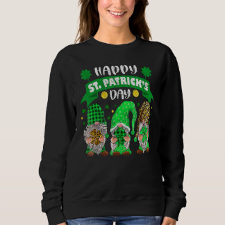 Camiseta Feliz Dia de São Patrício Três Gnomo Shamrock Lepa