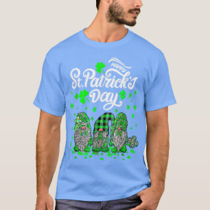 Camiseta Feliz Dia de São Patrício Três Gnomos Shamrock