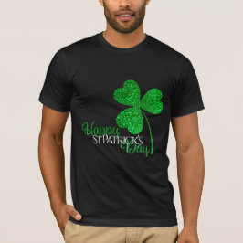 Camiseta Feliz Dia de São Patrício Trevo Brilhante Verde