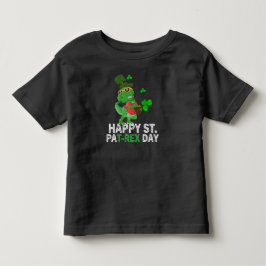 Camiseta Feliz Dia de São Patrício Trex Dinossauro Infantil
