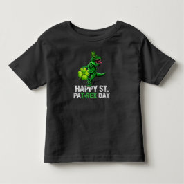 Camiseta Feliz Dia de São Patrício Trex Dinossauro Infantil