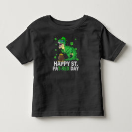 Camiseta Feliz Dia de São Patrício Trex Dinossauro Infantil