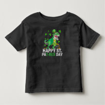 Feliz Dia de São Patrício Trex Dinossauro Infantil