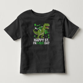 Camiseta Feliz Dia de São Patrício Trex Dinossauro Infantil