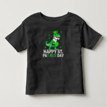 Feliz Dia de São Patrício Trex Dinossauro Infantil