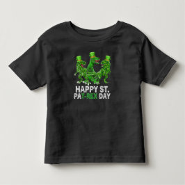 Camiseta Feliz Dia de São Patrício Trex Dinossauro Infantil