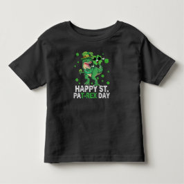 Camiseta Feliz Dia de São Patrício Trex Dinossauro Infantil
