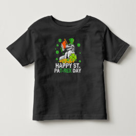 Camiseta Feliz Dia de São Patrício Trex Dinossauro Infantil