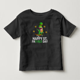 Camiseta Feliz Dia de São Patrício Trex Dinossauro Infantil