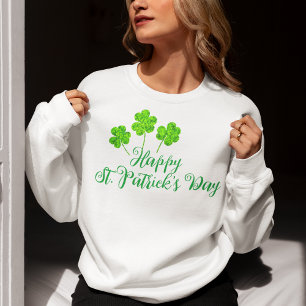 Camiseta Feliz Dia de São Patrício Verde Shamrocks Clovers