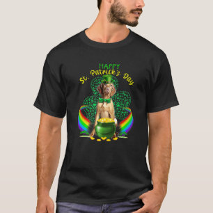 Camiseta Feliz Dia de São Patrício Vizsla Dog Leprechaun Ha