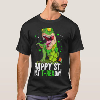 Camiseta Feliz Dia de São Trex Pat Dinossauro Dia de Patric