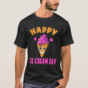 Camiseta Feliz dia de Sorvete, Pop de gelo giro, Crianças n