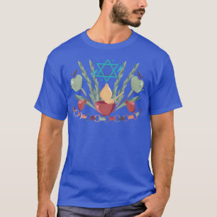 Camiseta Feliz Dia de Sucota Lulav Palm Tree Israelita