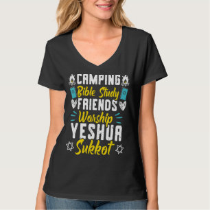 Camiseta Feliz Dia de Sucota Lulav Palm Tree Israelita