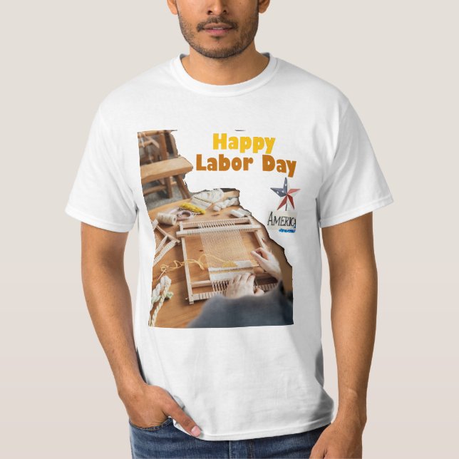 camiseta feliz dia de trabalho usa (Frente)