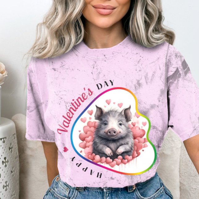 Camiseta Feliz dia de Velentine - Adorável Unidos (Criador carregado)