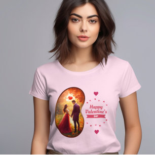 Camiseta Feliz dia de Velentine - Chamas Apaixonadas