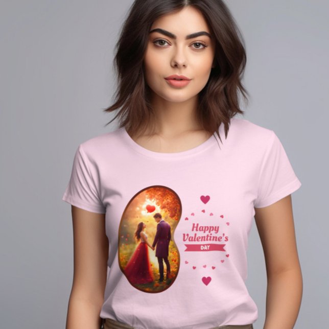 Camiseta Feliz dia de Velentine - Chamas Apaixonadas (Criador carregado)