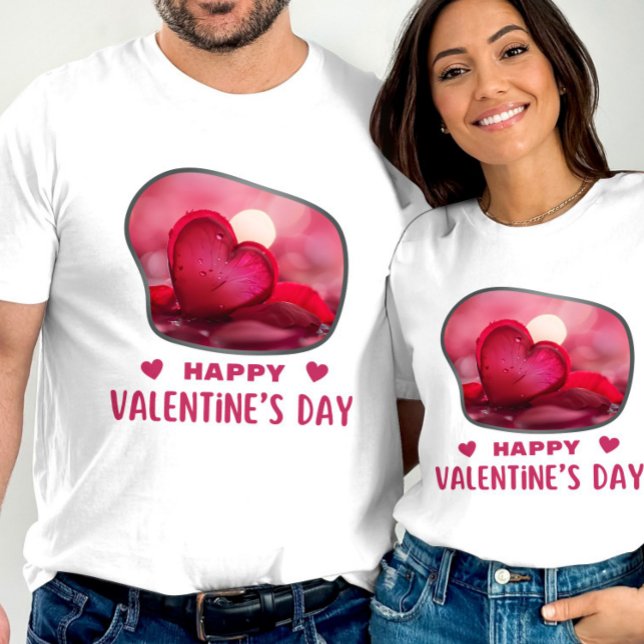 Camiseta Feliz dia de Velentine - Felicidade romântica (Criador carregado)