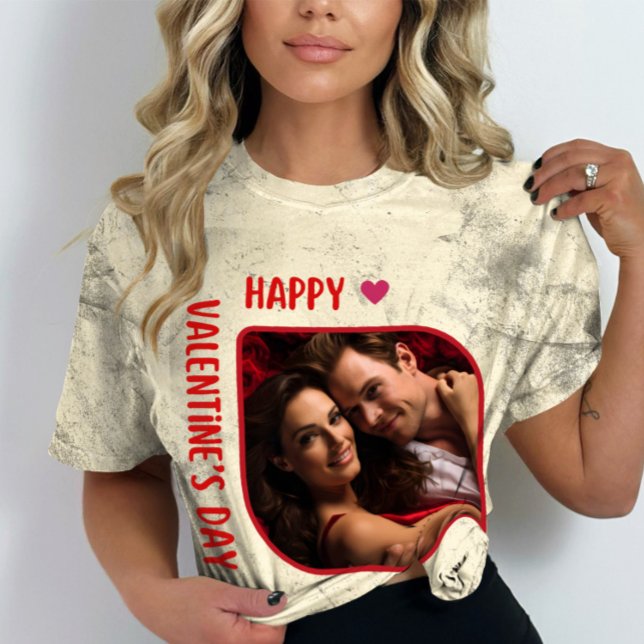 Camiseta Feliz Dia de Velentine - História do Amor Eterno (Criador carregado)