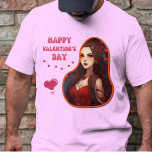Camiseta Feliz dia de Velentine - Querido Namorados com amo