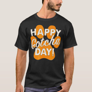 Camiseta Feliz Dia do Apanhol Laranja Pata Impressa Animal