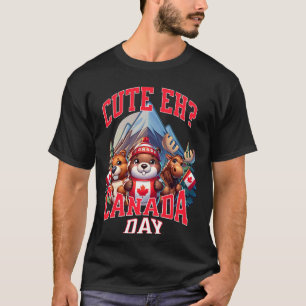 Camiseta Feliz dia do Canadá Bandeira para Meninas Crianças