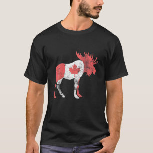 Camiseta Feliz dia do Canadá, canadense Flag Maple Moose R
