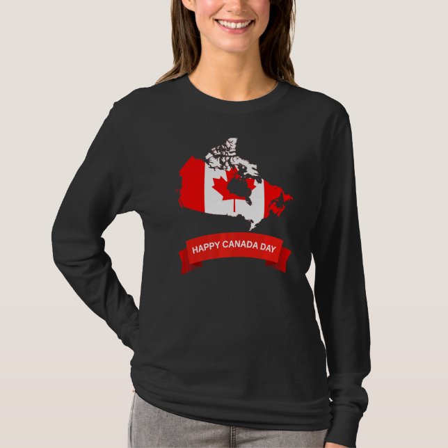 Camiseta Feliz dia do Canadá é o dia do Canadá, Maple Le (Frente)