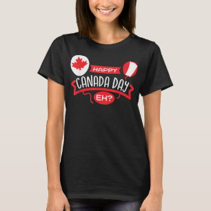 Camiseta Feliz Dia do Canadá EH Funny Maple Leaf Flag Canad