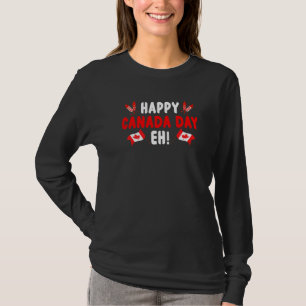 Camiseta Feliz Dia do Canadá Eh Mapeando Folha do Canadá Ba