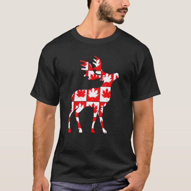Camiseta Feliz Dia do Canadá Elk Canadá Engraçado (Frente)