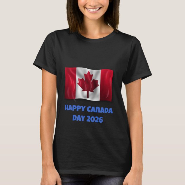 Camiseta Feliz Dia do Canadá Feminina (Frente)