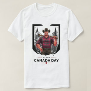 Camiseta Feliz Dia do Canadá Lenhador