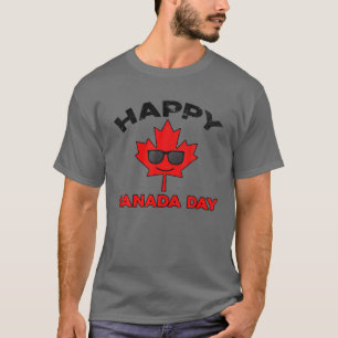 Camiseta Feliz Dia do Canadá Mapeamento Engraçado Folha do 